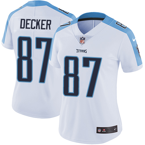 Nike Titans #87 Eric Decker White Women's Stitched NFL Vapor Untouchable Limited Jersey